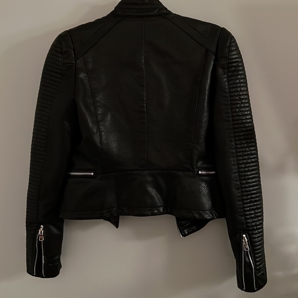 Never Worn! - Faux Leather Moto Jacket - Picture 3 of 4